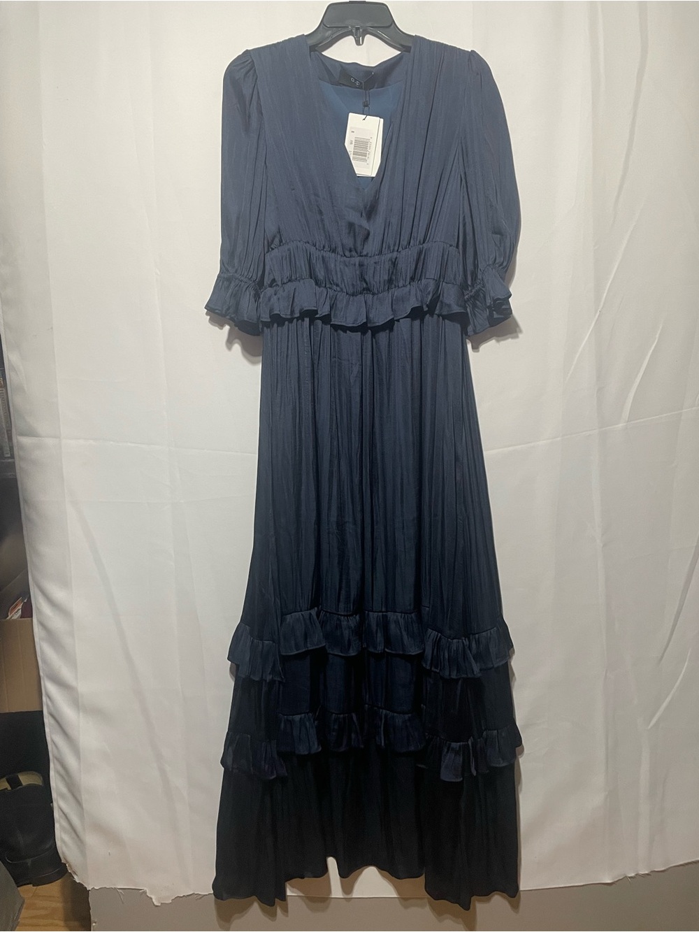 o.p.t. Black Maxi Skirt with Ruffle Waist